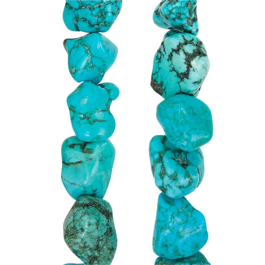 Turquoise Dyed Howlite Nugget Beads by Bead Landing™